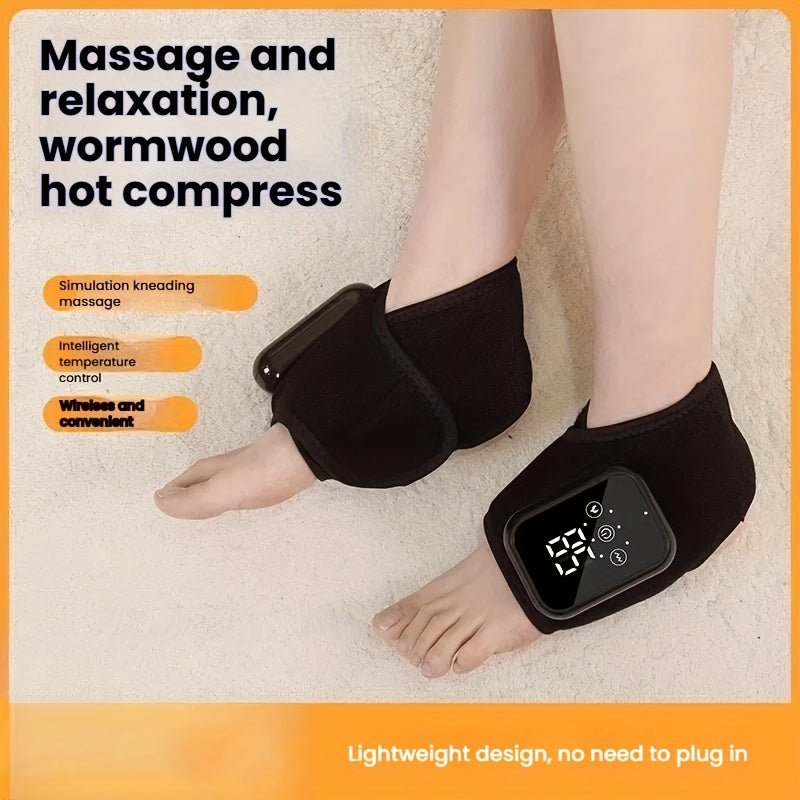 Массажер для нагрева лодыжки, перезаряжаемый через USB, портативный, с 3 режимами массажа и настройками температуры