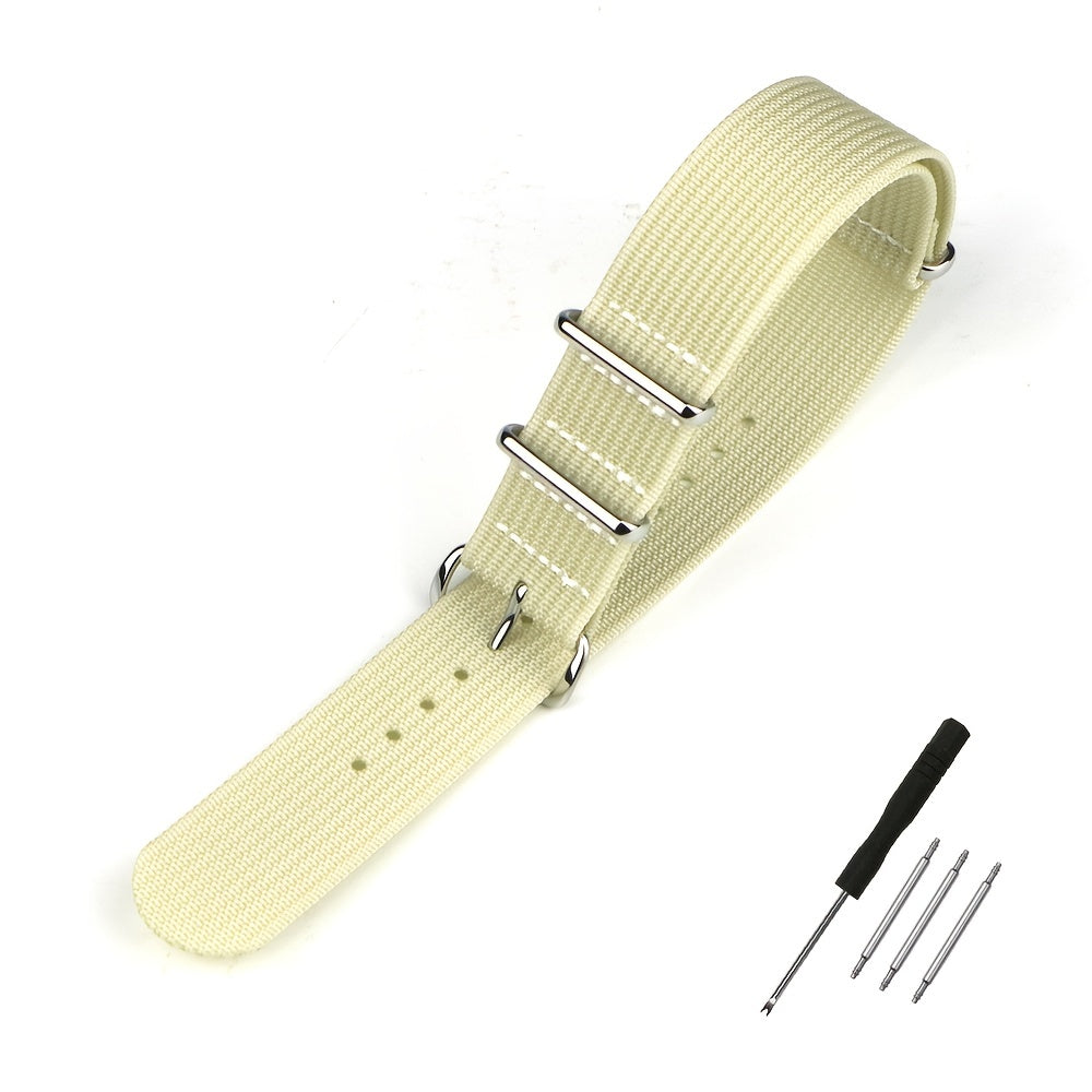 Ribbed Nylon Watch Strap 18mm 20mm 22mm Braid Ballistic Fabric Watch Band