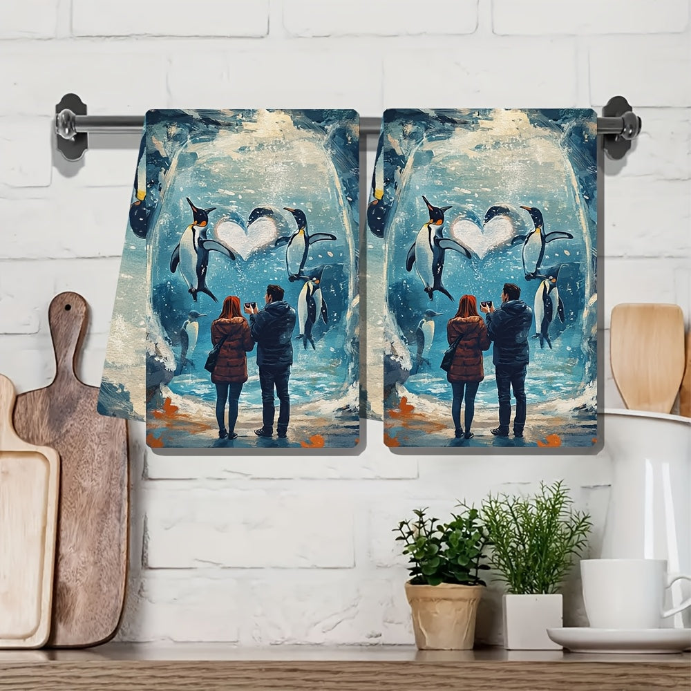 Ultra-Soft Kitchen Towels with Zoo Animal Illustration, Absorbent, Durable
