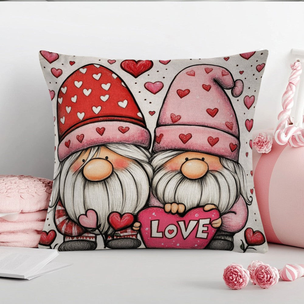 Valentine's Day Pillow Cover Love Arrow Gnomes 45.72cm Polyester Square Cushion Case