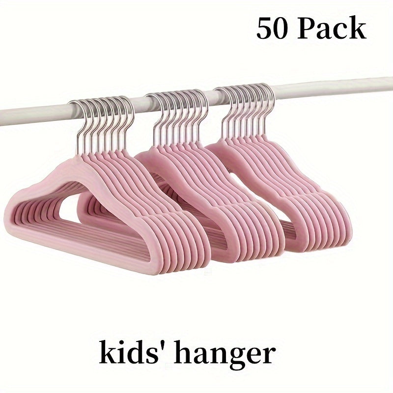 Set of 50 Non-Slip Baby Clothes Hangers with 360° Swivel Hook Velvet Infant Toddler Wardrobe Organizer
