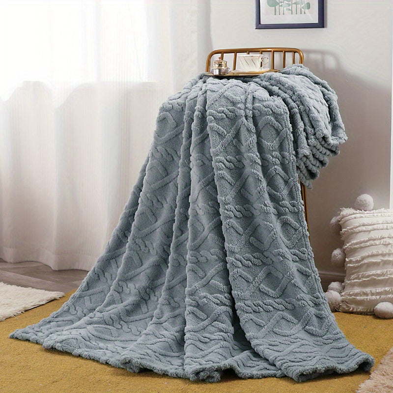 Lamb Fleece Blanket Plush Cozy Thick Material for Bed Couch Travel