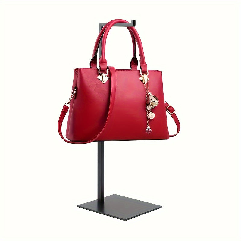 Soporte ajustable para exhibición de bolsos en acero inoxidable, soporte para bolsos para comercio minorista o hogar