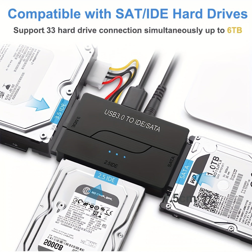 USB 3.0 SATA IDE Hard Drive Adapter Kit for 2.5 and 3.5 Inch HDD SSD