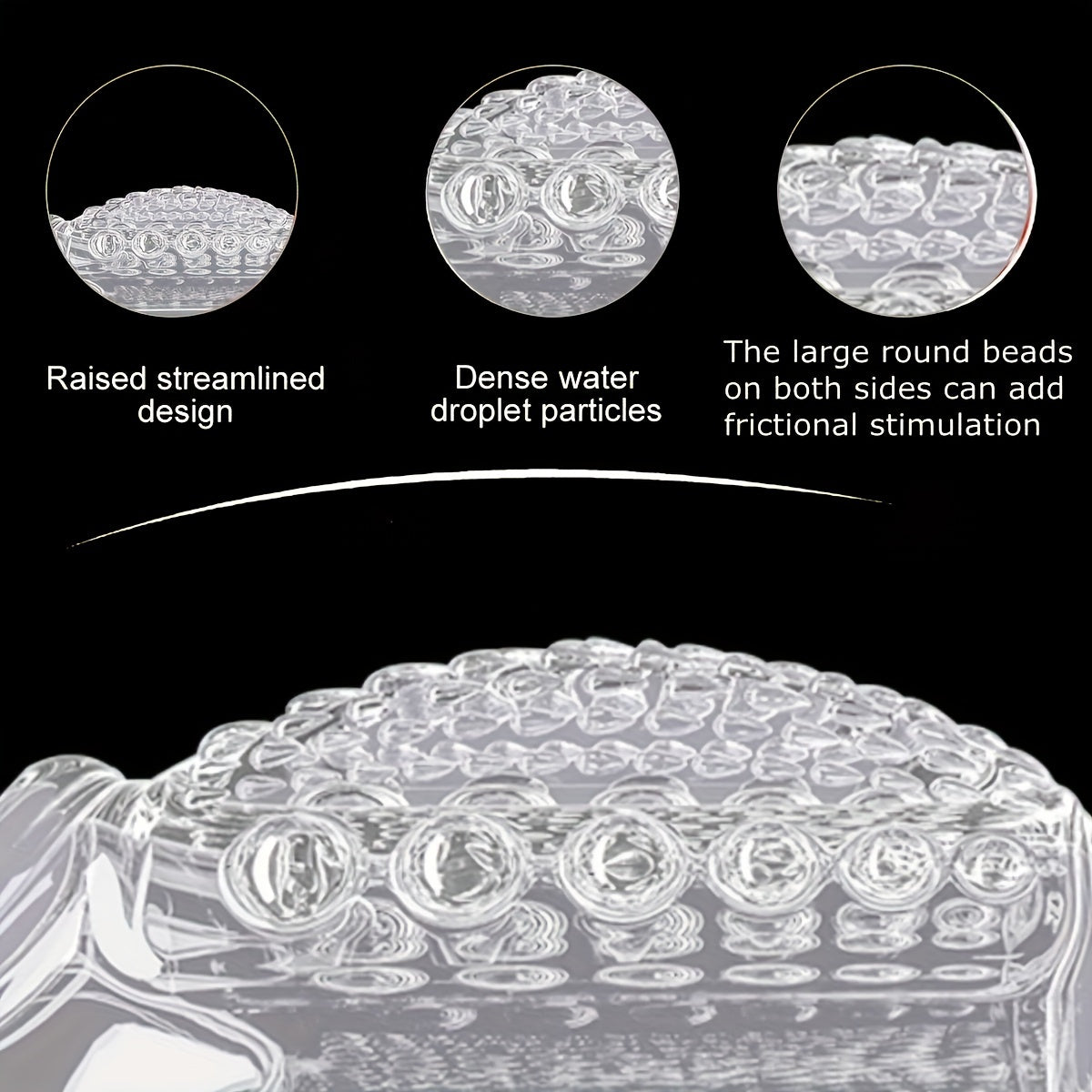 Men's Penis Sleeve, Crystal or Wolf Tooth Style, Reusable, Grainy and Bulging Sensation