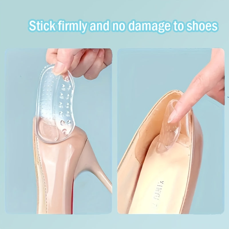 Women's Heel Pads Soft Gel Cushions Anti-Slip Breathable 2 Pack
