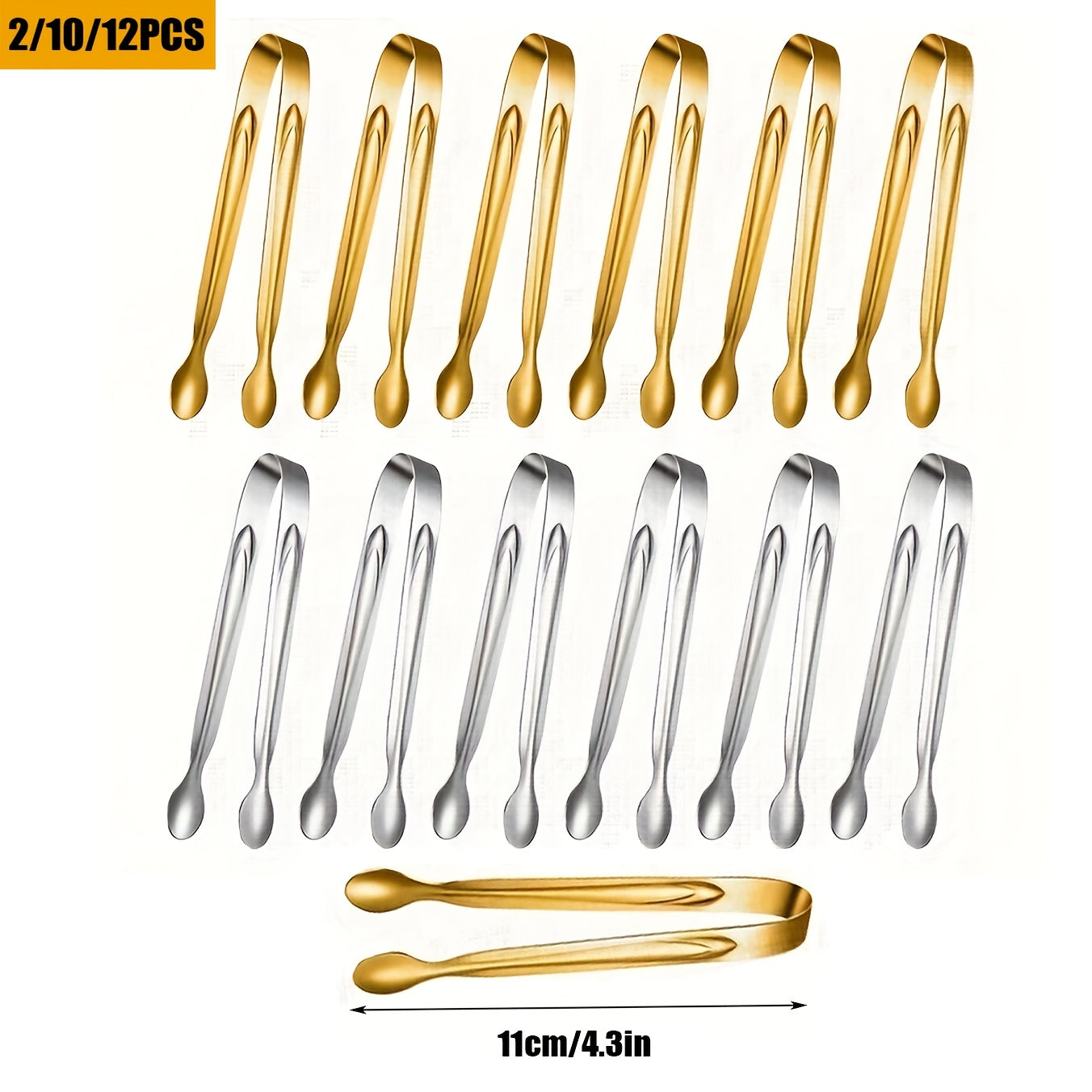 Stainless Steel Mini Tongs for Serving and Catering 10/12 Inch