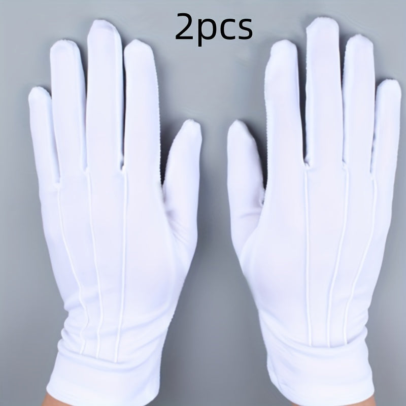 Unisex White Leather Gloves for Men and Women for Security Driving and Formal Wear