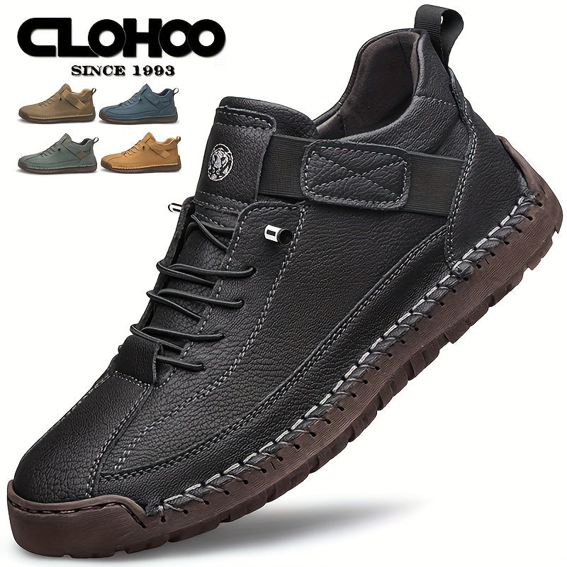 Zapatillas altas para hombre con banda elástica, suela de goma, casuales, para calle, senderismo, todas las estaciones