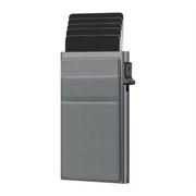 Men's RFID Blocking Card Holder Aluminum Alloy Large Capacity Black
