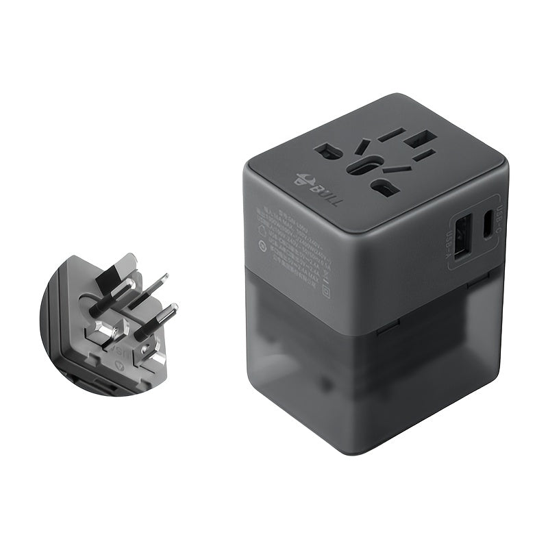 Adaptador de corriente universal para viajes con enchufe múltiple y clavijas US UK AU EU