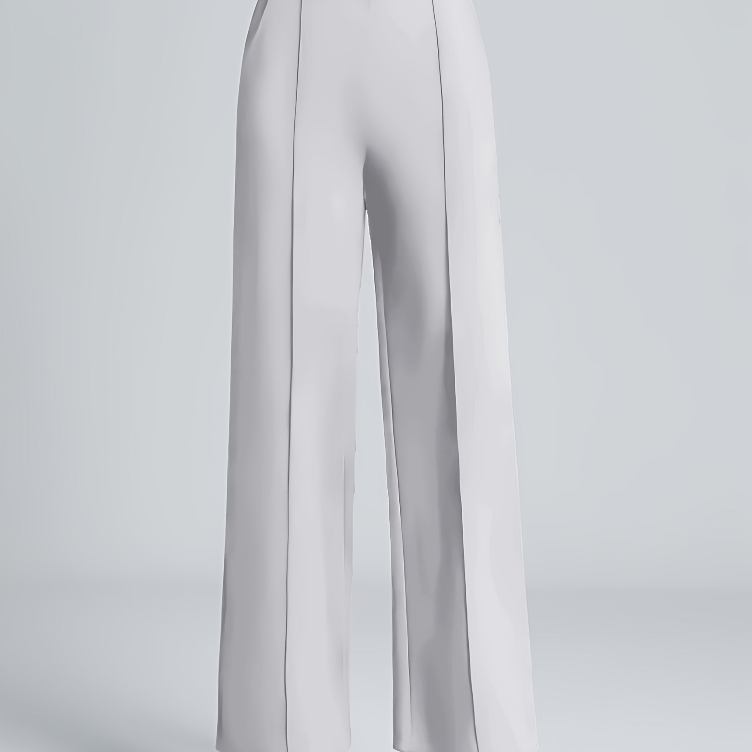 Plus Size Women's High-Waist Straight Leg Pants Casual Pockets All-Season