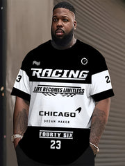 Футболка оверсайз с круглым вырезом большого размера с 3D-числом 23, с принтом по всему полотну, короткий рукав, спортивный повседневный стиль