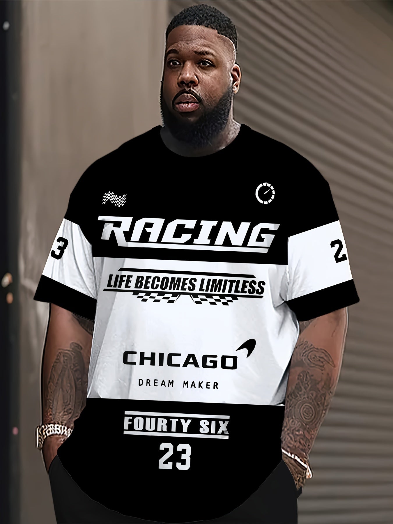 Футболка оверсайз с круглым вырезом большого размера с 3D-числом 23, с принтом по всему полотну, короткий рукав, спортивный повседневный стиль