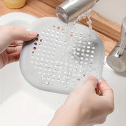 Silicone Drain Hair Catcher for Shower Sink Octagonal Mesh Light Gray