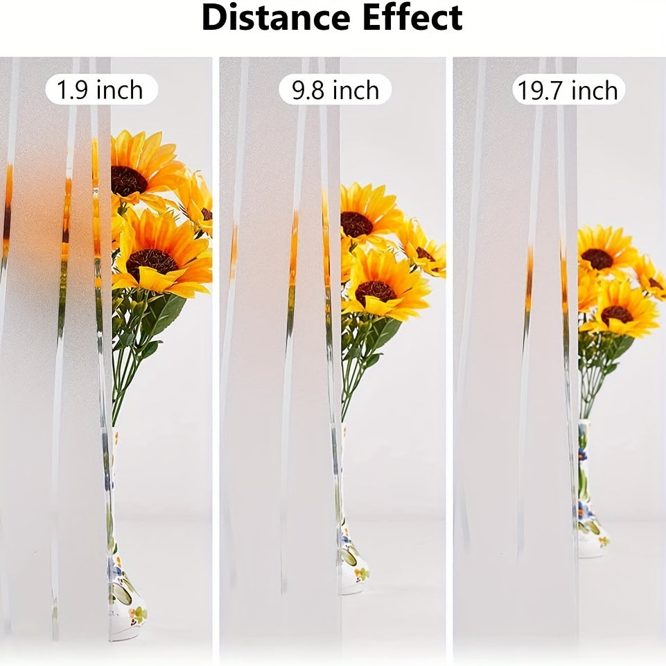 Retro Frosted Geometric Privacy Glass Film for Doors Insulates Heat Blocks Sun