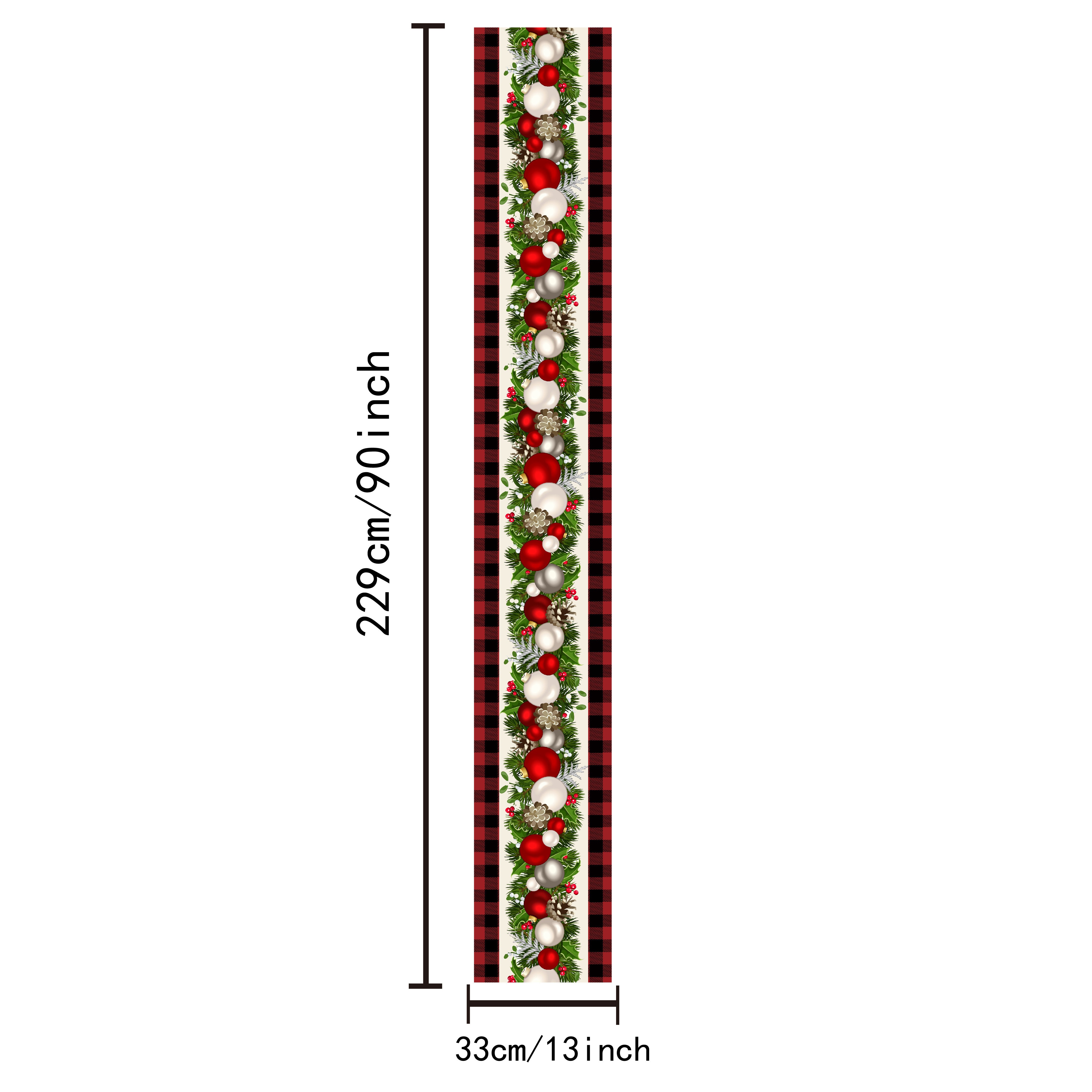 Полиэстеровая скатерть для стола "С Рождеством" в красно-черной клетке для праздничного декора и подарков.