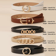 Women's Denim Skirt with Chain Buckle and Thin Belt Five-Pack for Daily Wear