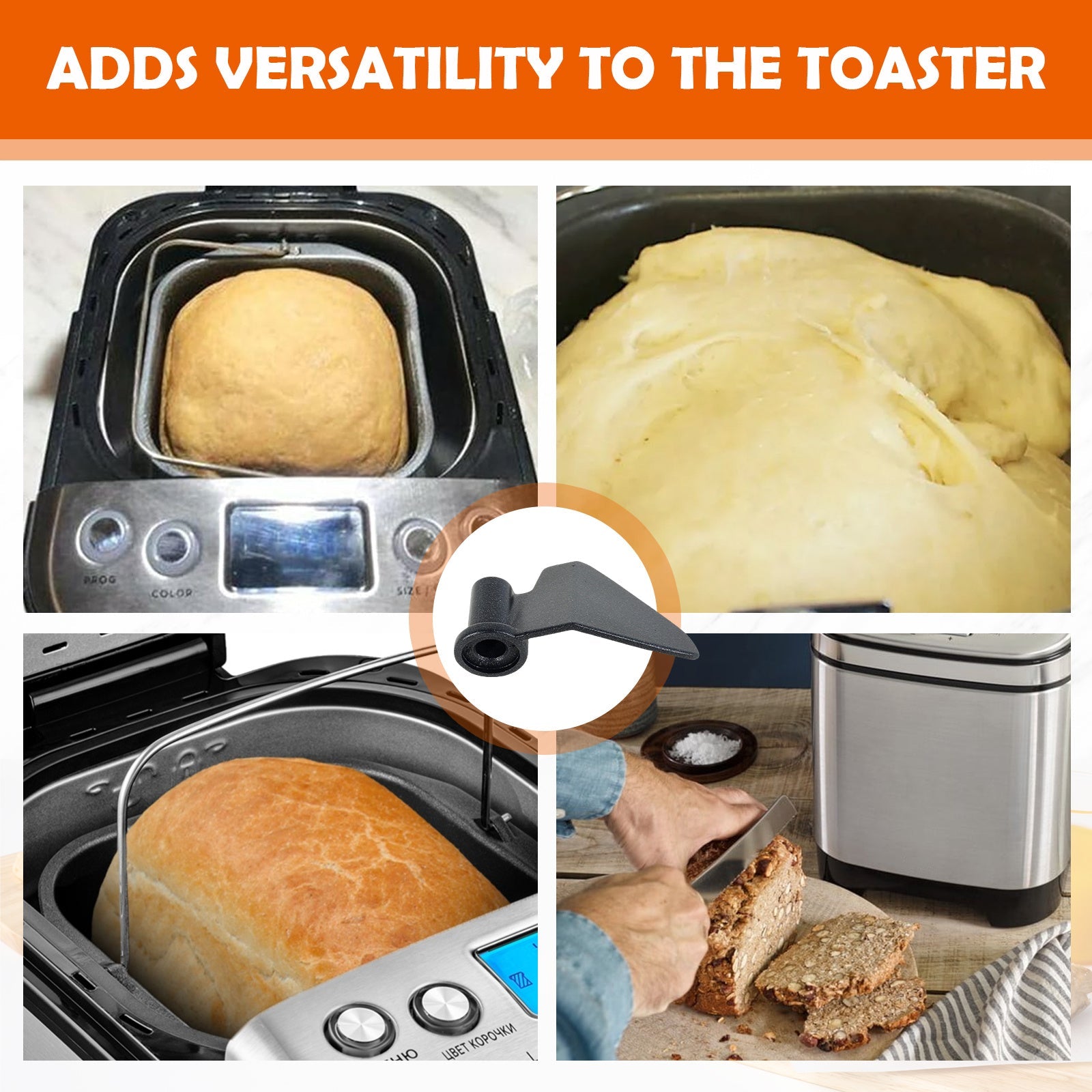 Cuisinart CBK-110 uchun 4 ta yopishmaydigan alyuminiy non pishirish mashinasining xamir qilish paddlari to'plami