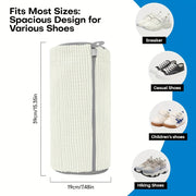 Unisex Laundry Bag Fluffy Fiber Zipper Closure Reusable Washing Shoe Bag