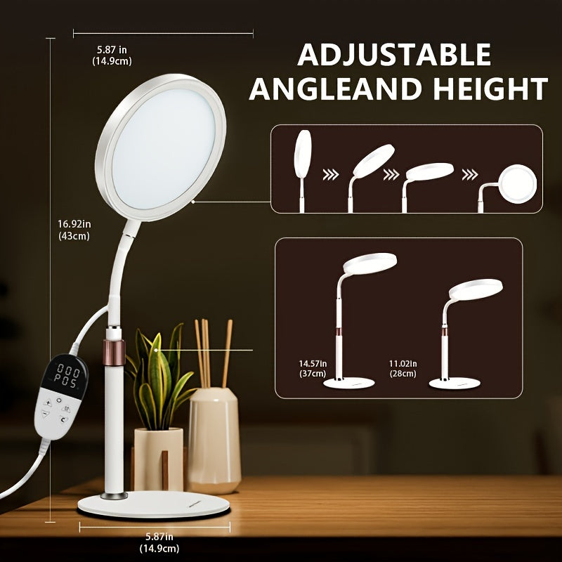 Lámpara de terapia de luz ámbar de mesa con temporizador y brillo ajustable para estudio, relajación, sueño, oficina, dormitorio