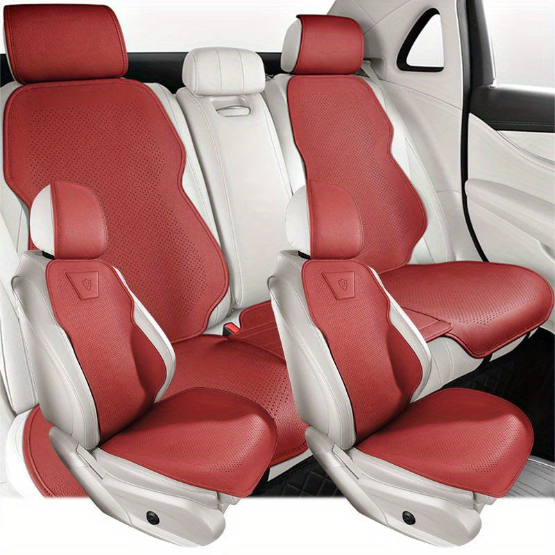 Универсальный дышащий чехол для автомобильного сиденья из PU-кожи для автомобилей на 4 человека