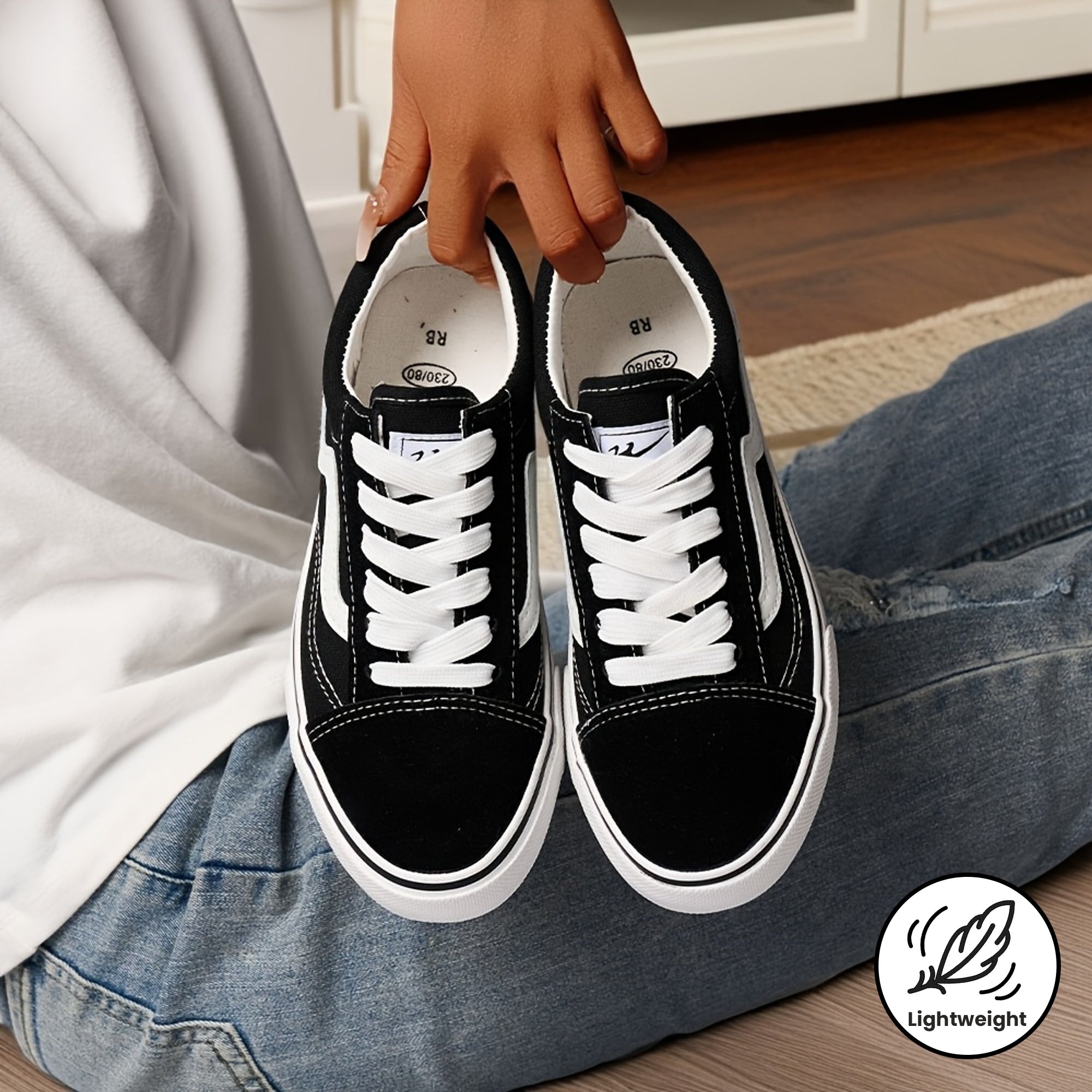 Women’s White Black Accents Breathable Sneakers for Running and Fitness