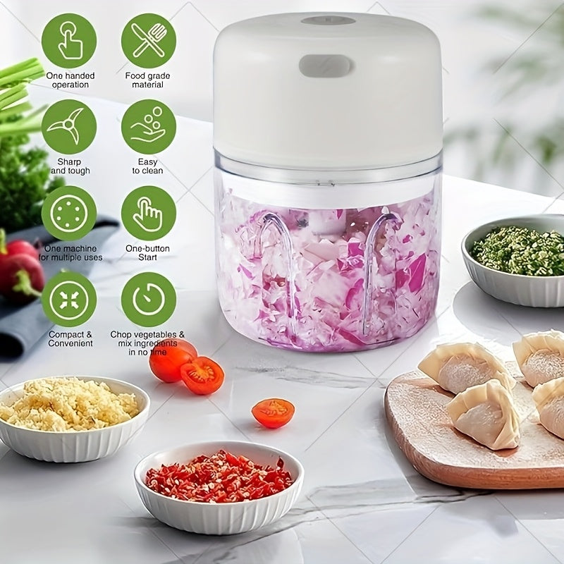 Electric Mini Food Chopper Rechargeable Small Food Processor 250ml Garlic Onion Ginger