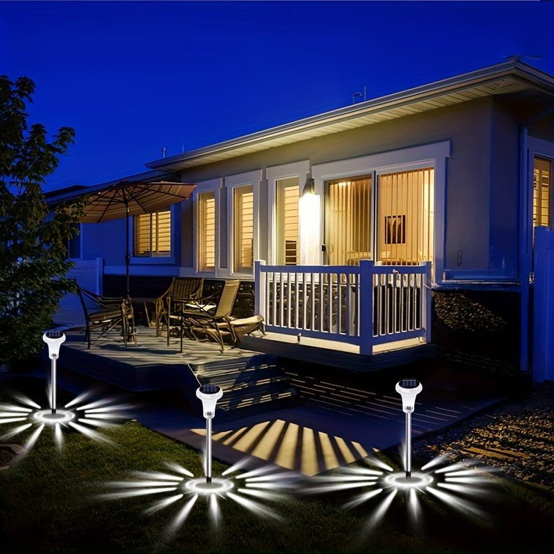 2pcs Solar Powered LED Garden Lights Outdoor Pathway Landscape Yard Waterproof