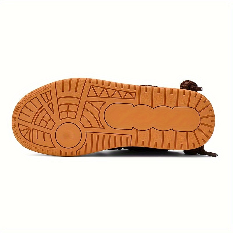 Men's All-Season Casual Sneakers with Solid Color and Cartoon Pattern Breathable Faux Upper Low Top Lace-Up Rubber Sole