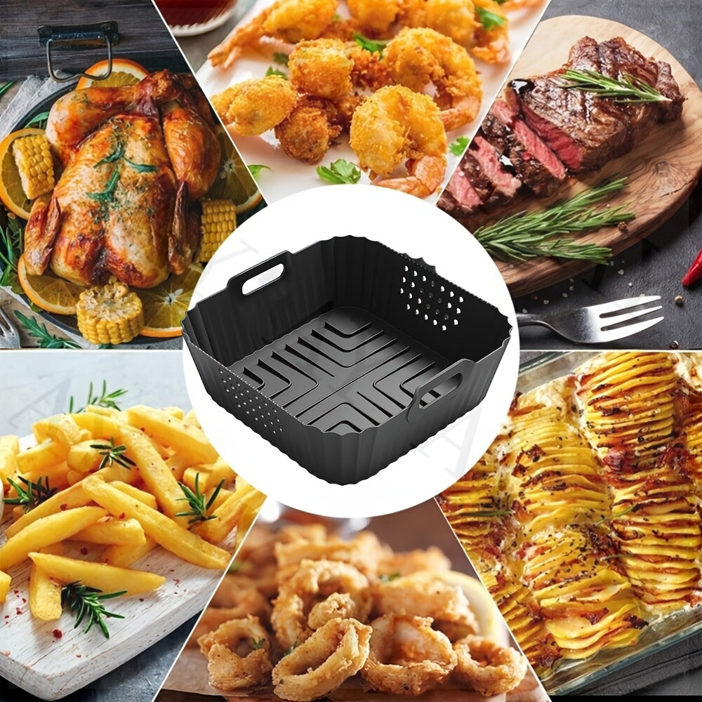 Qayta ishlatiladigan kvadrat silikon havo fritöz linzasi 22.86cm, pech pech uchun aksessuarlar