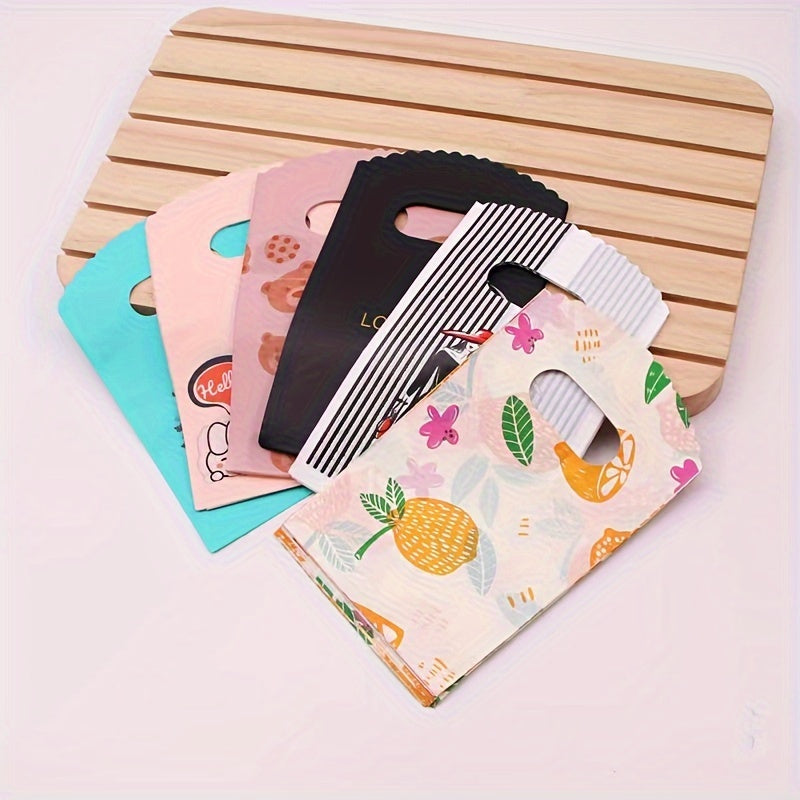 50pcs Cartoon Jewelry Gift Bags Plastic for Rings Earrings Small Storage