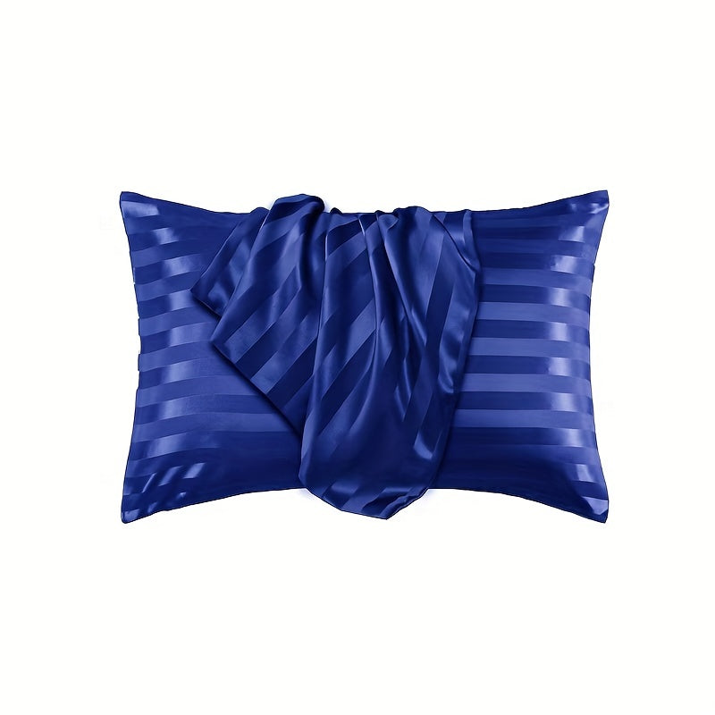 Striped Satin Pillowcase with Envelope Closure Hypoallergenic 180-200 gsm Woven Fabric