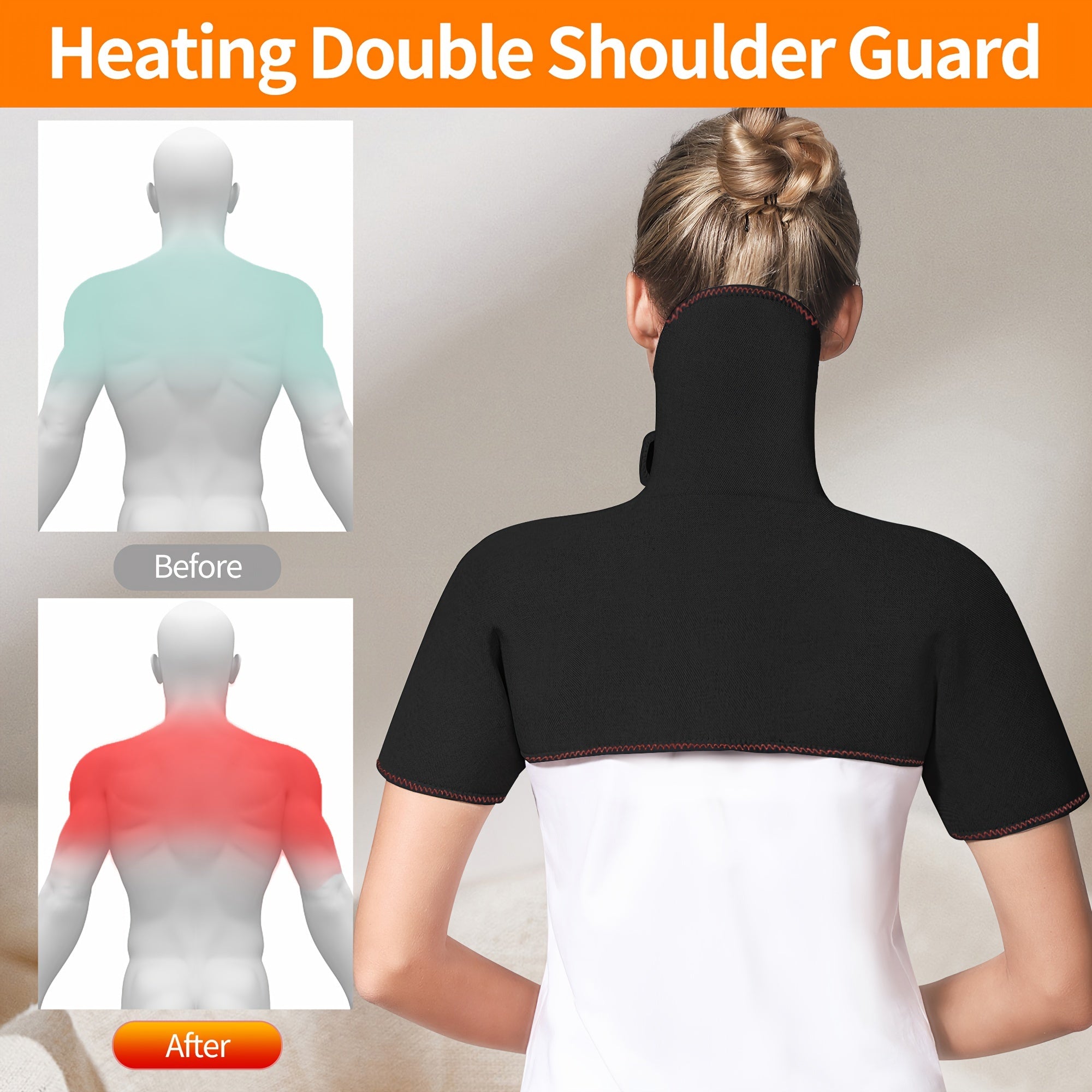 Unisex Heated Neck Guard USB Powered Dual Strap with Adjustable Settings