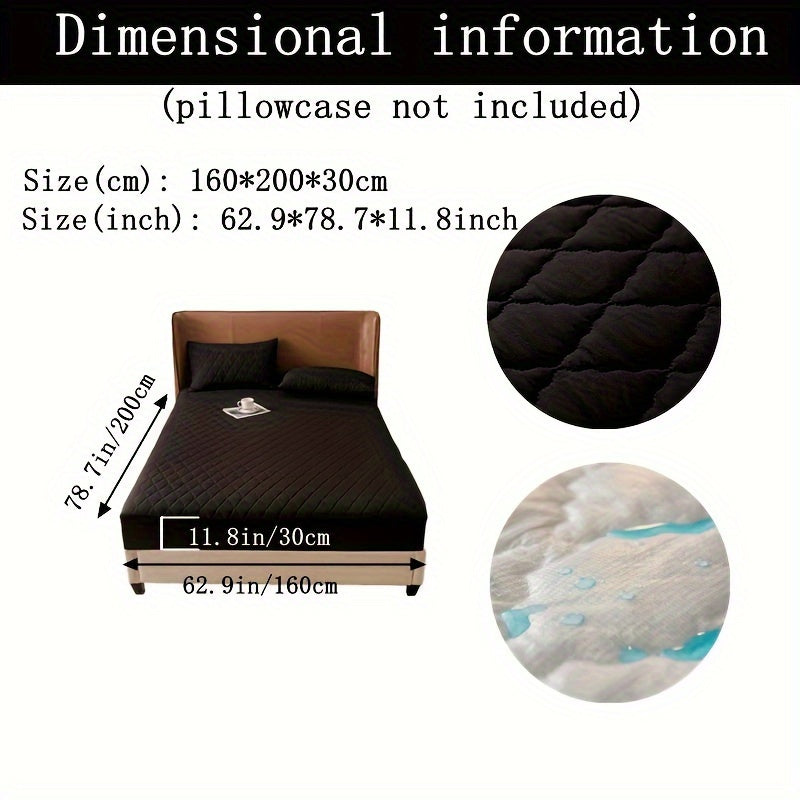 Waterproof Fitted Sheet with Geometric Embossed Pattern Deep Pocket Bed Sheet for Bedroom and Guest Room