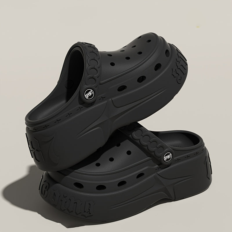 Women's Soft Sole Indoor Outdoor Slippers Solid Color Thick Heel Breathable