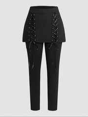 Women’s Plus Size 2-in-1 Skirt and Tights Knit Leggings Solid Color