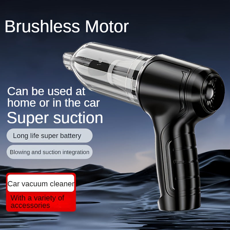 Ручной пылесос с комплектом аксессуаров, тканевым фильтром, зарядкой через USB, беспроводной, ≤36V, из ABS-пластика, функция продувки и всасывания, 0-200Вт, литиевая батарея 1200мАч, перезаряжаемый, тихий 60дБ, 4КПа