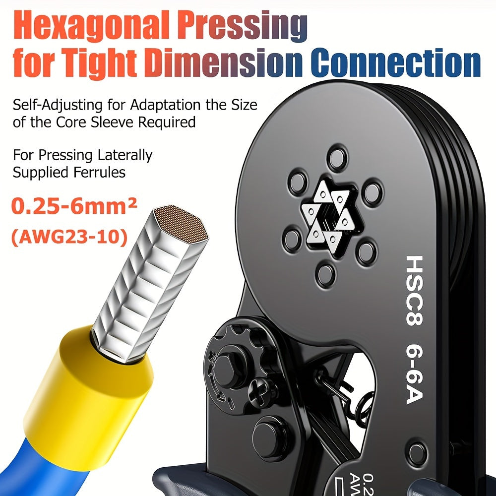 Crimping Tool Kit with Wire Connectors and Terminals, Adjustable Wire Crimper Set