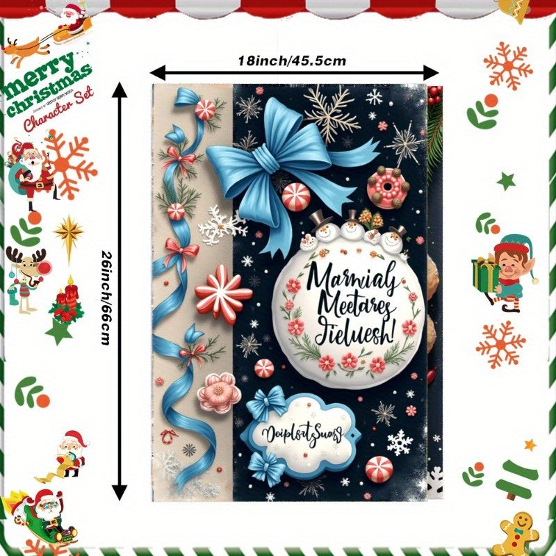 Juego de dos toallas de cocina navideñas 18x66cm decoración festiva alegría