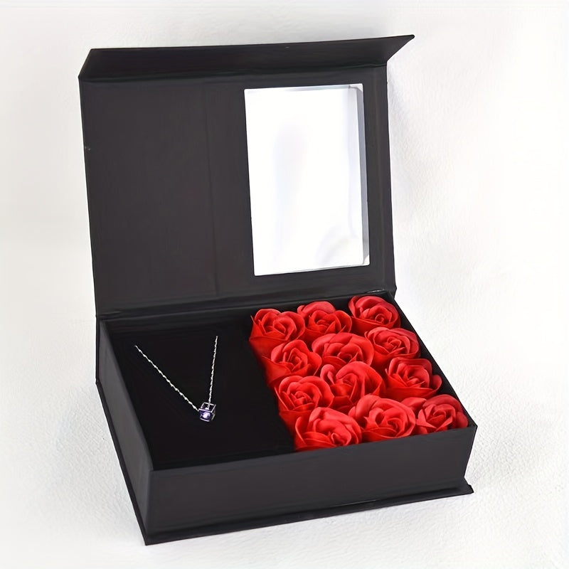 Valentine's Day Gift Box with Soap Flowers Lipstick Necklace and Party Favors