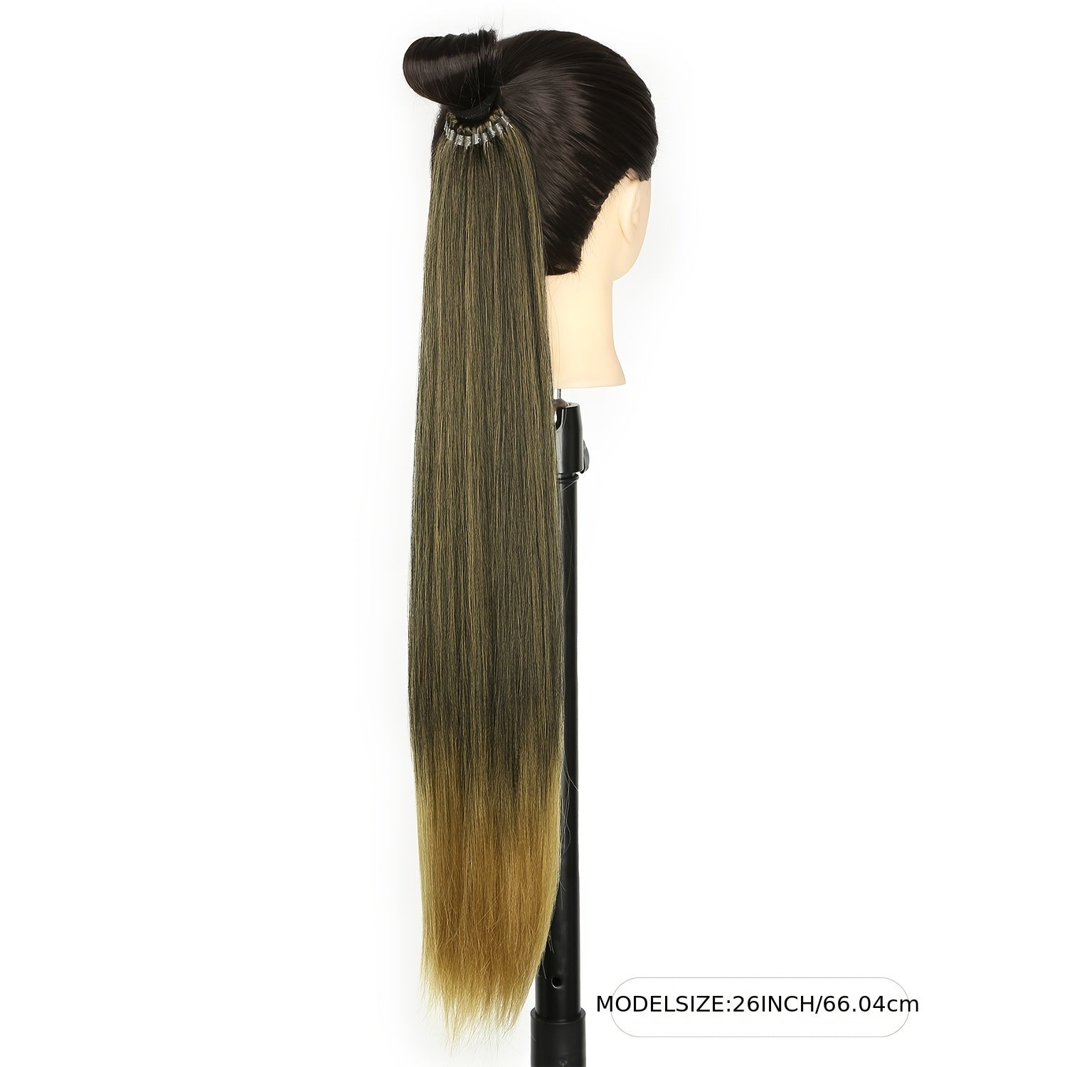 Women’s 66.04cm Straight Ponytail Extension Synthetic Hair Heat-Resistant Elastic Band