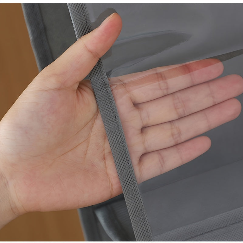 6 Pocket Hanging Handbag Organizer with Transparent Pouches for Closet Storage