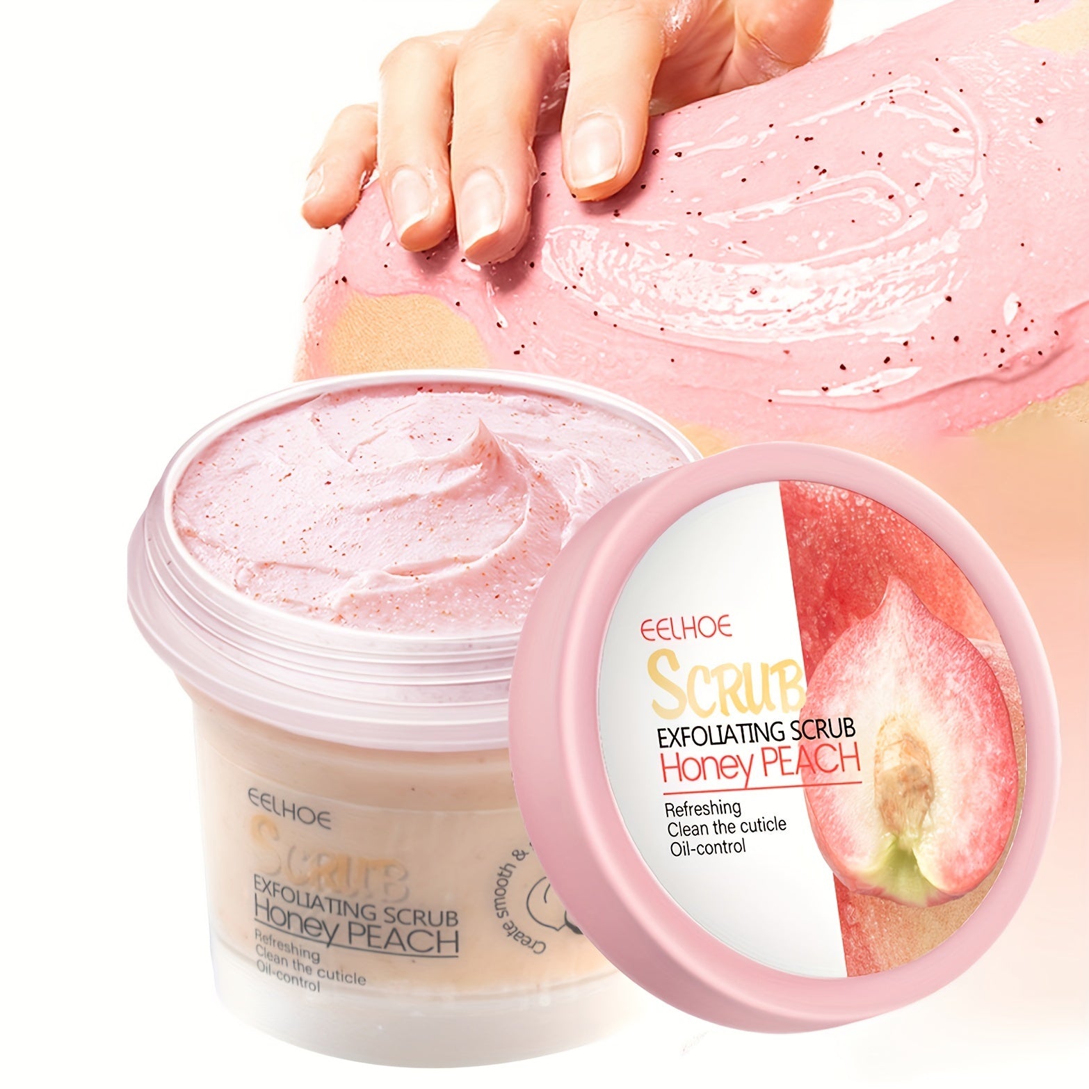 Honey Peach Body Scrub Cream 3.53oz Exfoliating Deep Cleansing for All Skin Types