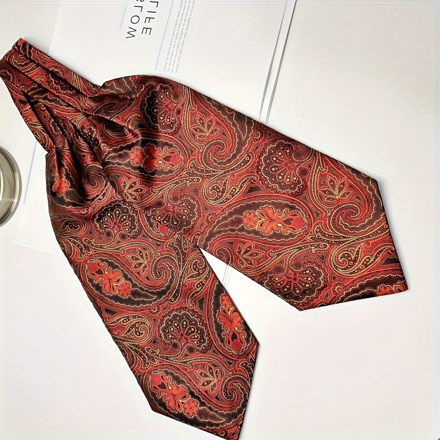 Men's Burgundy Blue Flower Suit Neck Scarf Casual Formal Dress Shirt Accessory