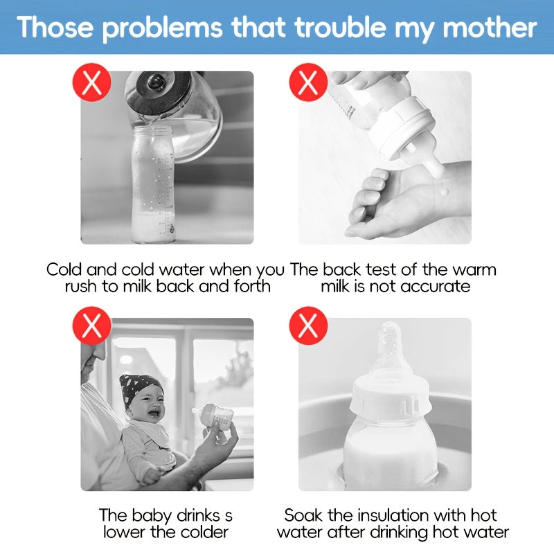 Calienta biberones portátil con control de temperatura digital USB, calentamiento seguro para leche materna y fórmula