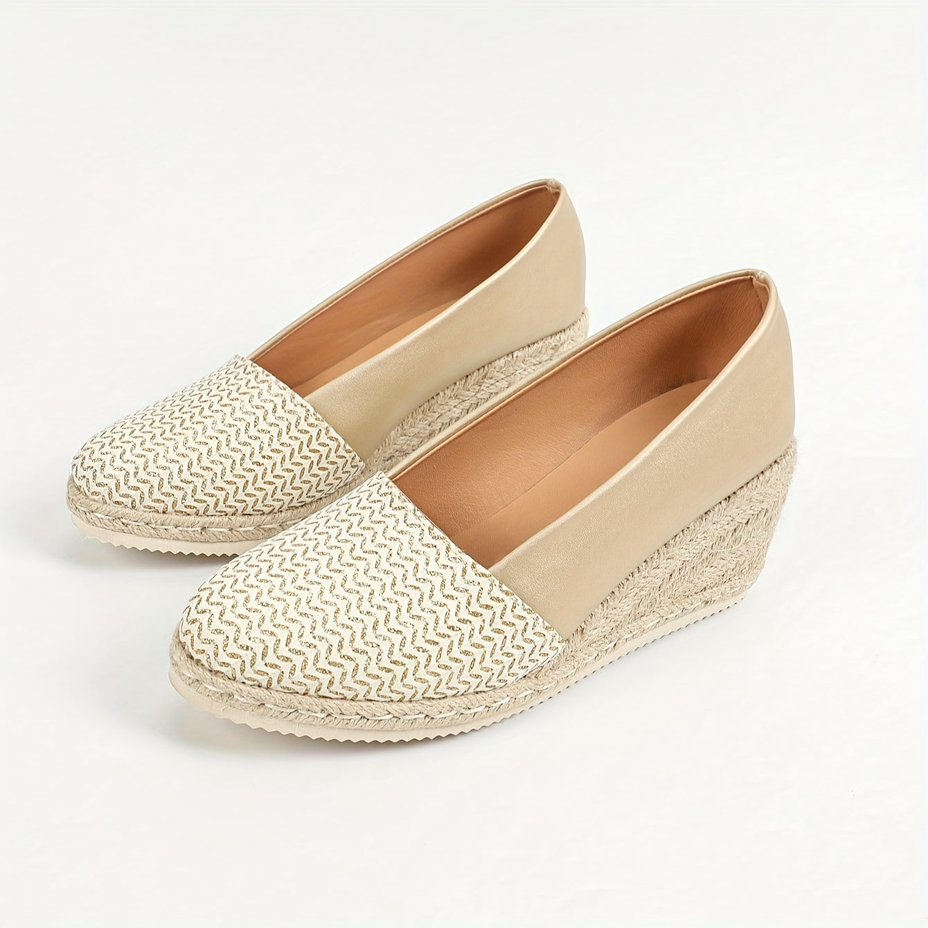 Women’s Casual Striped Wedge Heels with Spike Embellishments Synthetic Platform Shoes