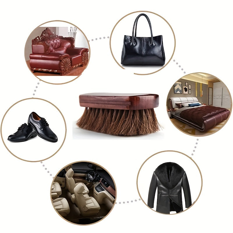 Horse Hair Shoe Brush for Cleaning and Polishing Suede Boots and Shoes