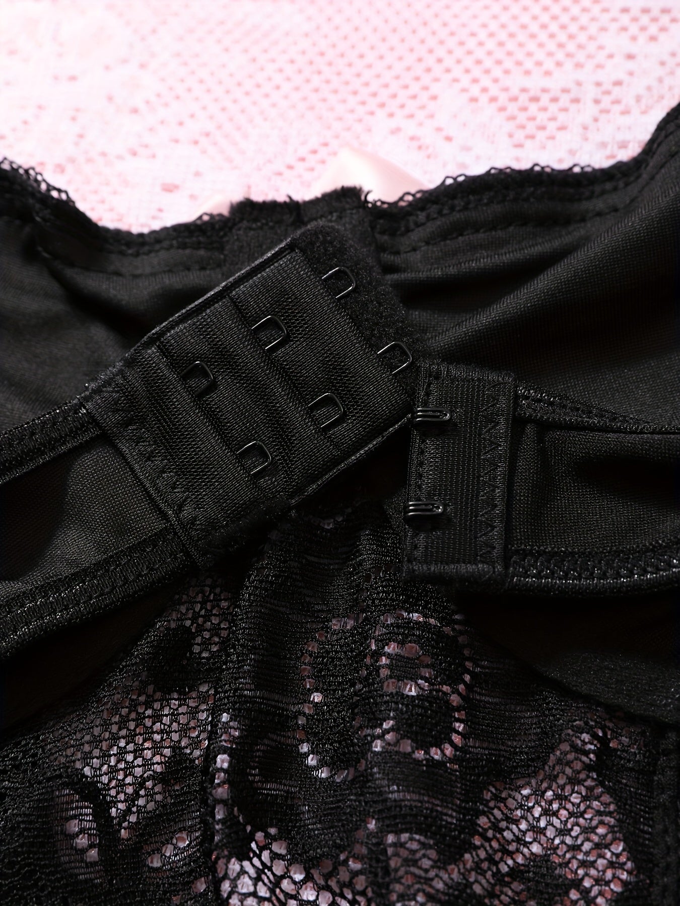 Plus Size Women's Lace Bodysuit with Suspender Details