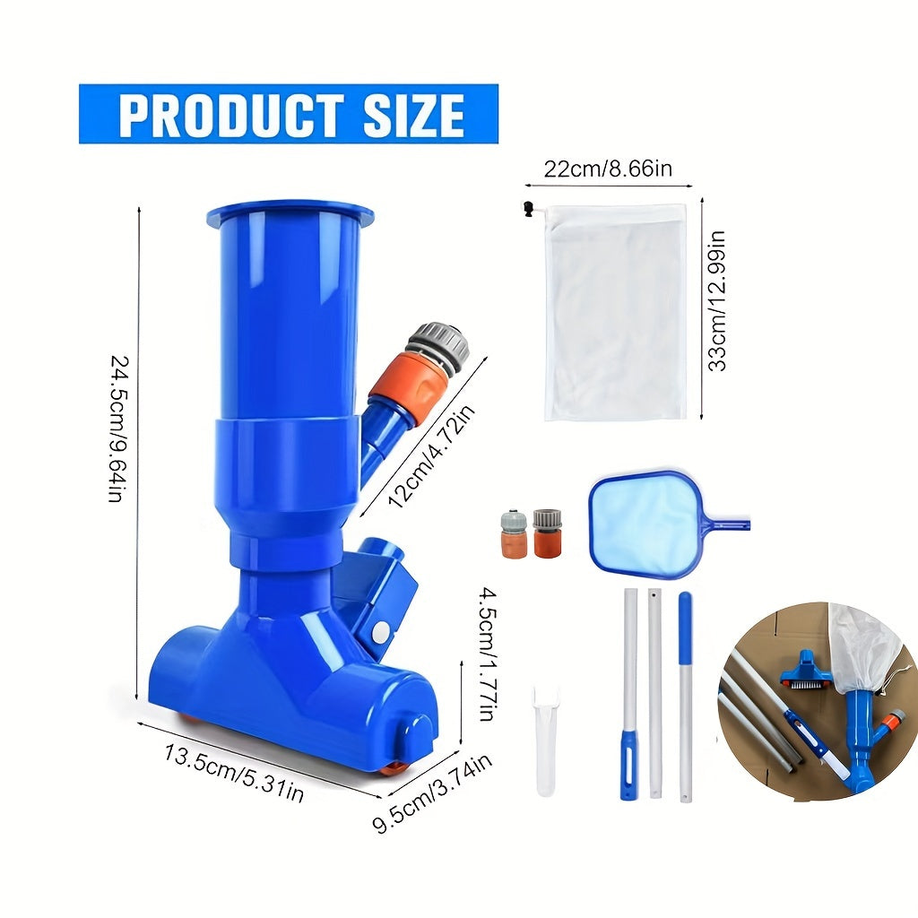 Mini Handheld Pool Vacuum Cleaner with Brush Bag and American Gauge Pipe Connector